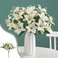thumbnail image 1 of Vikakiooze Many Artificial Lilies Bouquets For Home Weddings Multi-purpose Decorative Flowers Available In White Red And Purple, 1 of 6