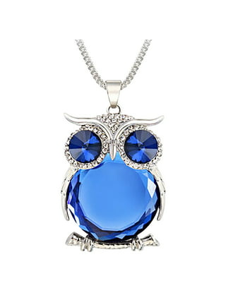 Jikolililili Owl Gifts Owl Necklace Crystal Moonstone Pendant