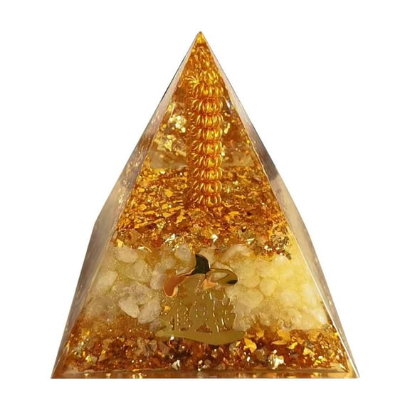 Vikakiooze Natural Crystal Quartz Chip Decorative Resin Stand - Office Desk Tabletop Ornament Stylish Gift Idea With Crystal Tower