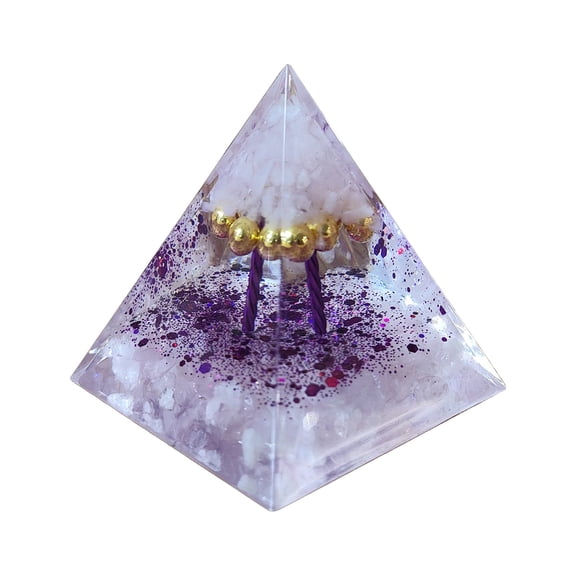 Vikakiooze Natural Crystal Quartz Chip Decorative Resin Stand - Office Desk Tabletop Ornament Stylish Gift Idea With Crystal Tower