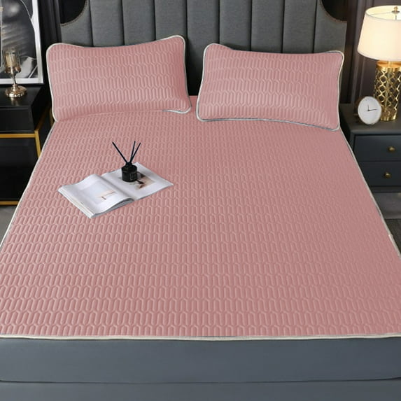 Vikakiooze Natural Emulsion Mattress Topper Layer Of Emulsion Foam Breathable Responsive Support Three-Piece Set Sheets Plus Two Pillowcases