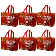 Vikakiooze Nightmare before Christmas Decor 6pcs Christmas Gift Bag Non-woven Laminated Tote Bag Environmentally Friendly Shopping Bag