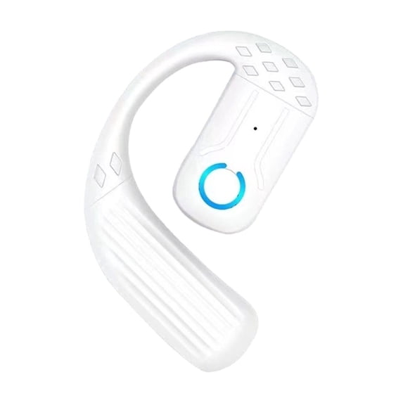 Vikakiooze Open Ear Bluetooth Headphones Wireless Clip On Comfortable Wearing White Silica Gel LED Display Long Battery for Sports Business