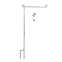 Vikakiooze Outdoor Flagpole, HOOSUN Garden Flag Stand, Garden Flag Pole Holder Metal Powder-Coated Weather-Proof Paint With One Clip And Two Spring Stoppers Without Flag