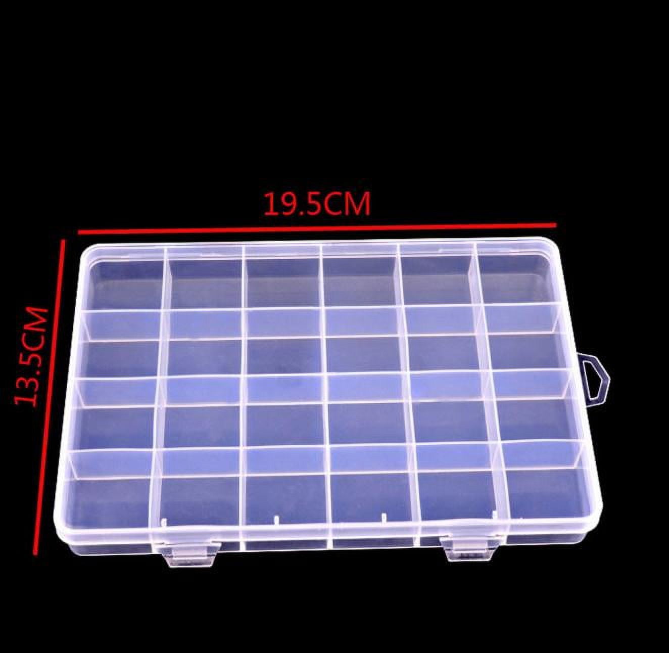 Vikakiooze Plastic 24 Slots Adjustable Jewelry Storage Box Case Craft