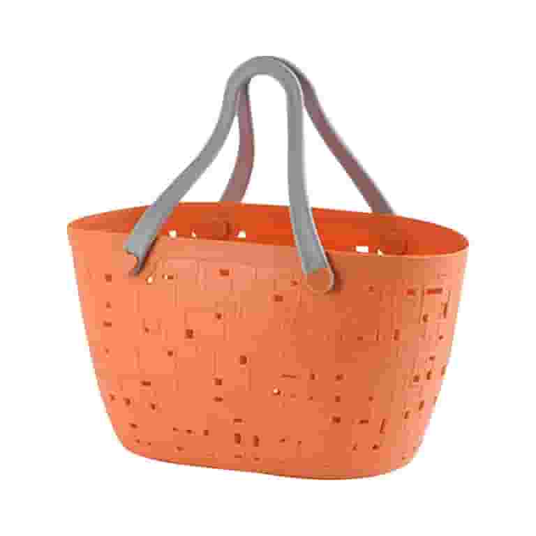 ★TOUT Y EST★ CO Basic Square Tote BagLight Orange WWP23B08 Vikakiooze Plastic Beach Bags Waterproof Sandproof Outdoor