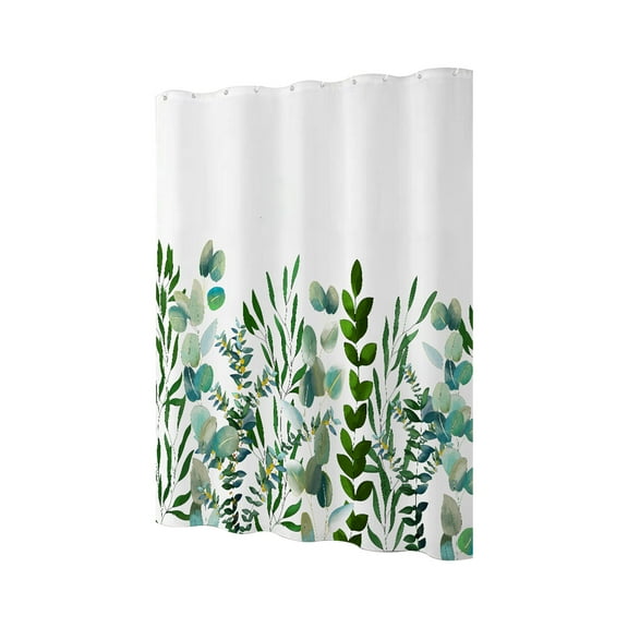 Vikakiooze Polyester Shower Curtain, Waterproof Design And Polyester, Quick-Drying, Weighted Hem, Shower Curtains Set For Bathroom ， Waterproof Tropical Leaves Plant