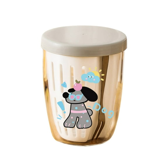 Vikakiooze Portable Fruit Cup High-value Salad Cup With Fork Spoon Picnic Double-layer Draining Fresh-keeping Box