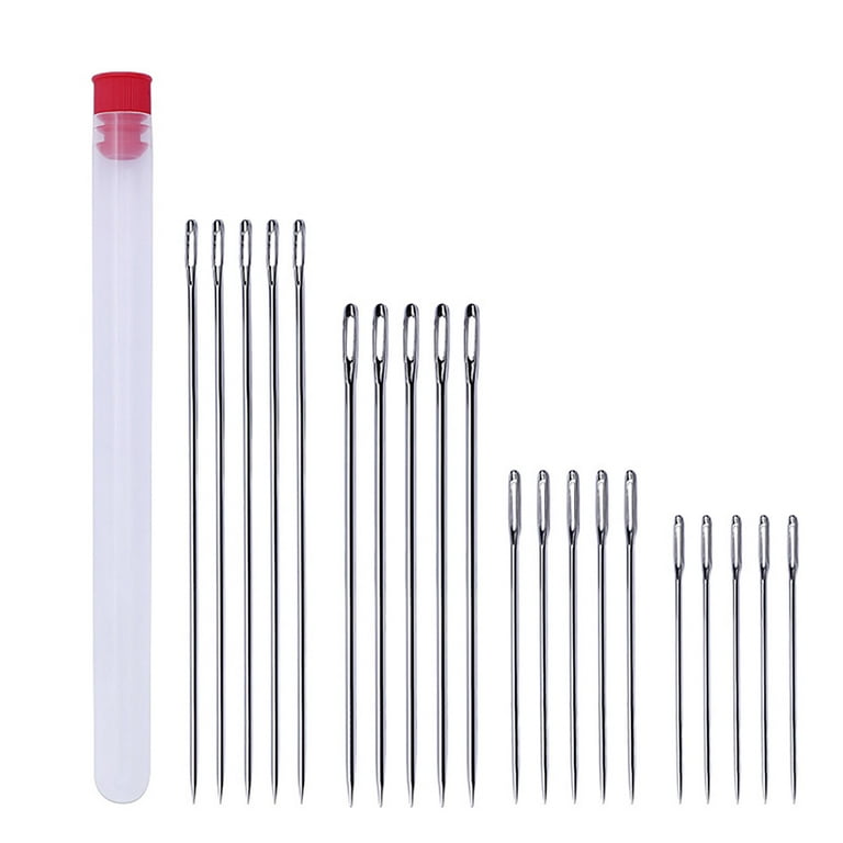 30 Large Eye Stitching Needles - 3 Sizes Big Eye Hand Sewing Needles in  Clear Storage Tube for Stitching, Sewing and Crafting - Yahoo Shopping