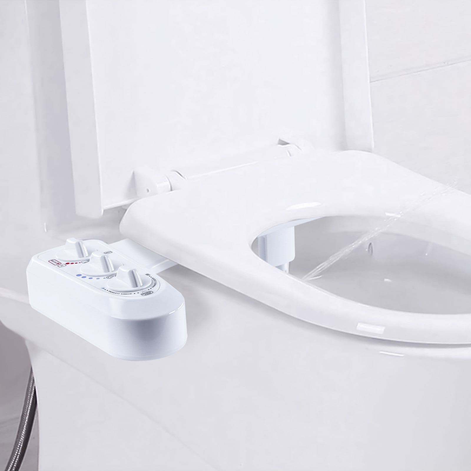 Vikakiooze Promotion on sale, Bidet Toilet Seat Attachment & Fresh Water Sprayer (Cool & Warm Temperature Control,Dual-Nozzle Cleaning,Non-Electric,Adjustabl-e Pressure,Female Wash)