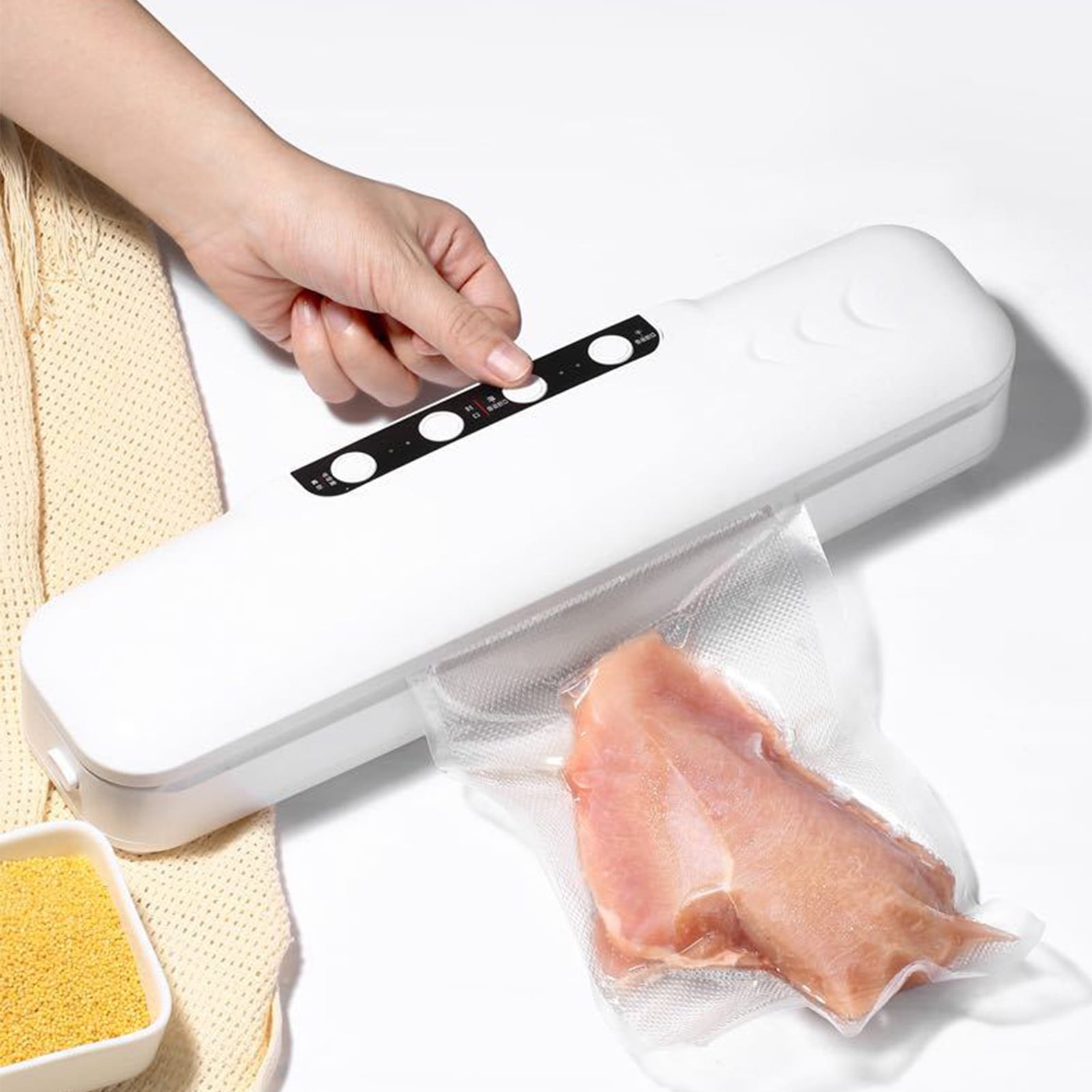 Vikakiooze Promotion on sale, Vacuum Sealer Machine, Upgrade Automatic Fo-od Preservation Machine, Compact Fo-od Sealer Vacuum For Fo-od, Lower Noise, Dry & Moist Fo-od Modes,10 Vacuum Bags