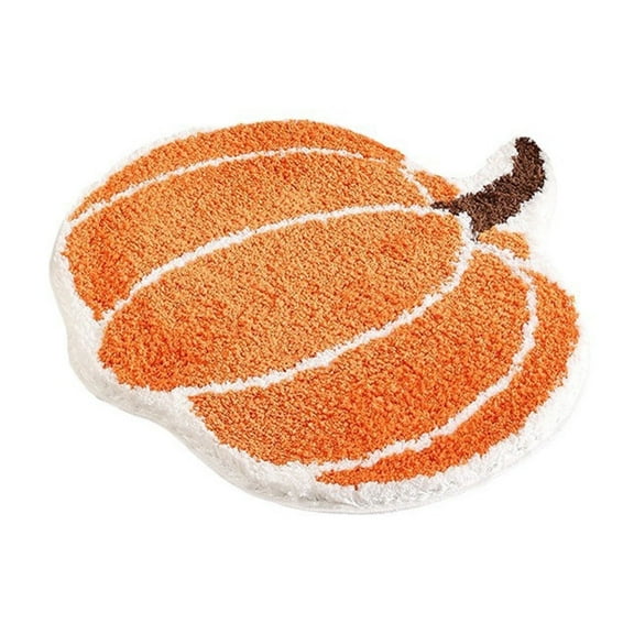 Vikakiooze Pumpkin Bathroom Rugs Pumpkin Shaped Bath Mat Machine Washable Orange Bath Rugs Tub Living Bedroom Kitchen Decoration Area Rugs Gift