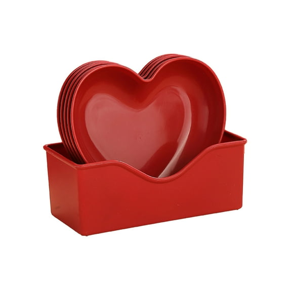 Vikakiooze Red Celebration Heart Shaped Plates Cake Snack Love Plates Fruit Plates Snack Plates
