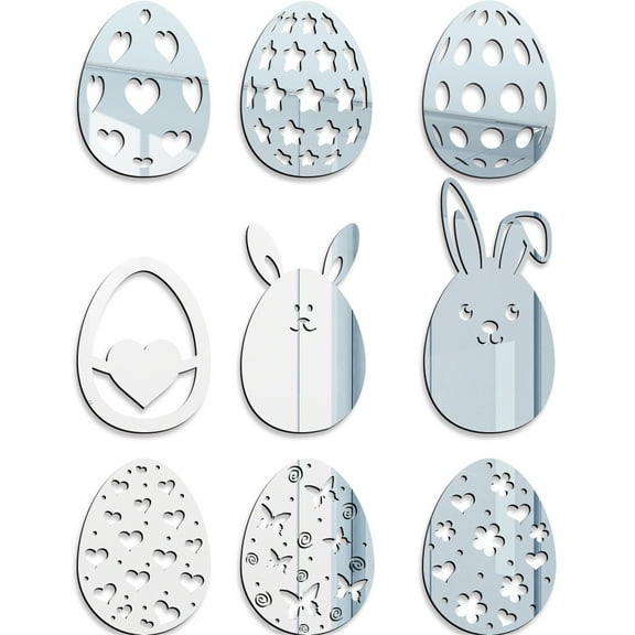 Vikakiooze Removable Acrylic Mirror Stickers For Easter , Used For Home Decoration