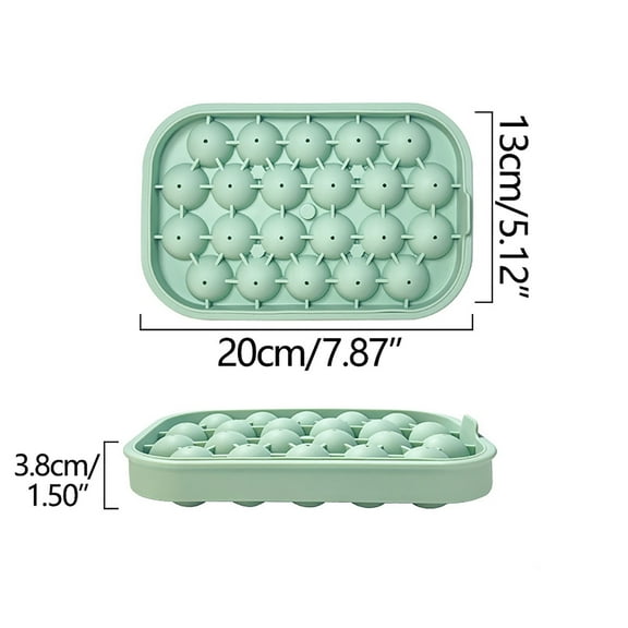 Vikakiooze Round With Lid & Bin Ice Ball Maker Mold For Freezer With Container Mini Circle Making 22Pcs Sphere Ice Chilling Tail Whiskey Tea Coffee Kitchen Appliances on