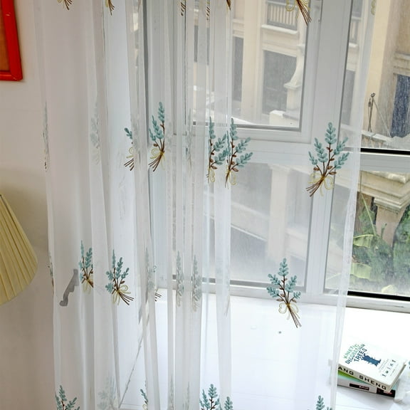 Vikakiooze Sheer Curtain Tulle Window Treatment Voile Drape Valance 1 Panel Fabric