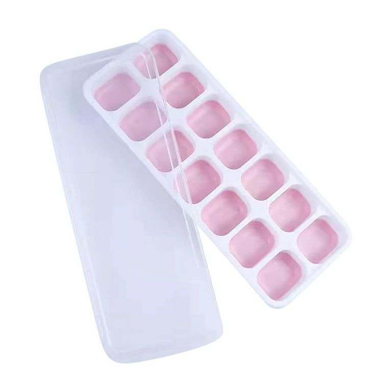 1 Pack Ice Cube Trays, Easy Release Silicone 14 Ice Cube Molds, for  Cocktail, Food, Whiskey, Chocolate, Stackable Ice Trays with Lid