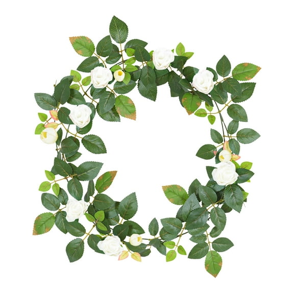 Vikakiooze, Simulated Rose Living Room Ceiling Decoration, Plastic Simulation Winding Plant 130Cm