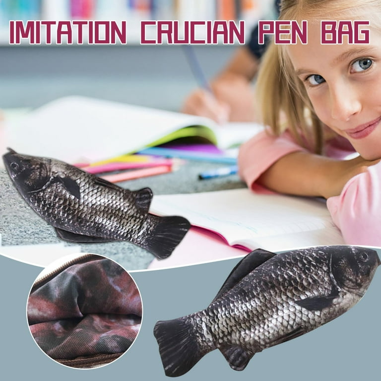 Vikakiooze Simulation Crucian Fish Pencil Case Creative Pencil Case  Stationery Box for Back-to-School