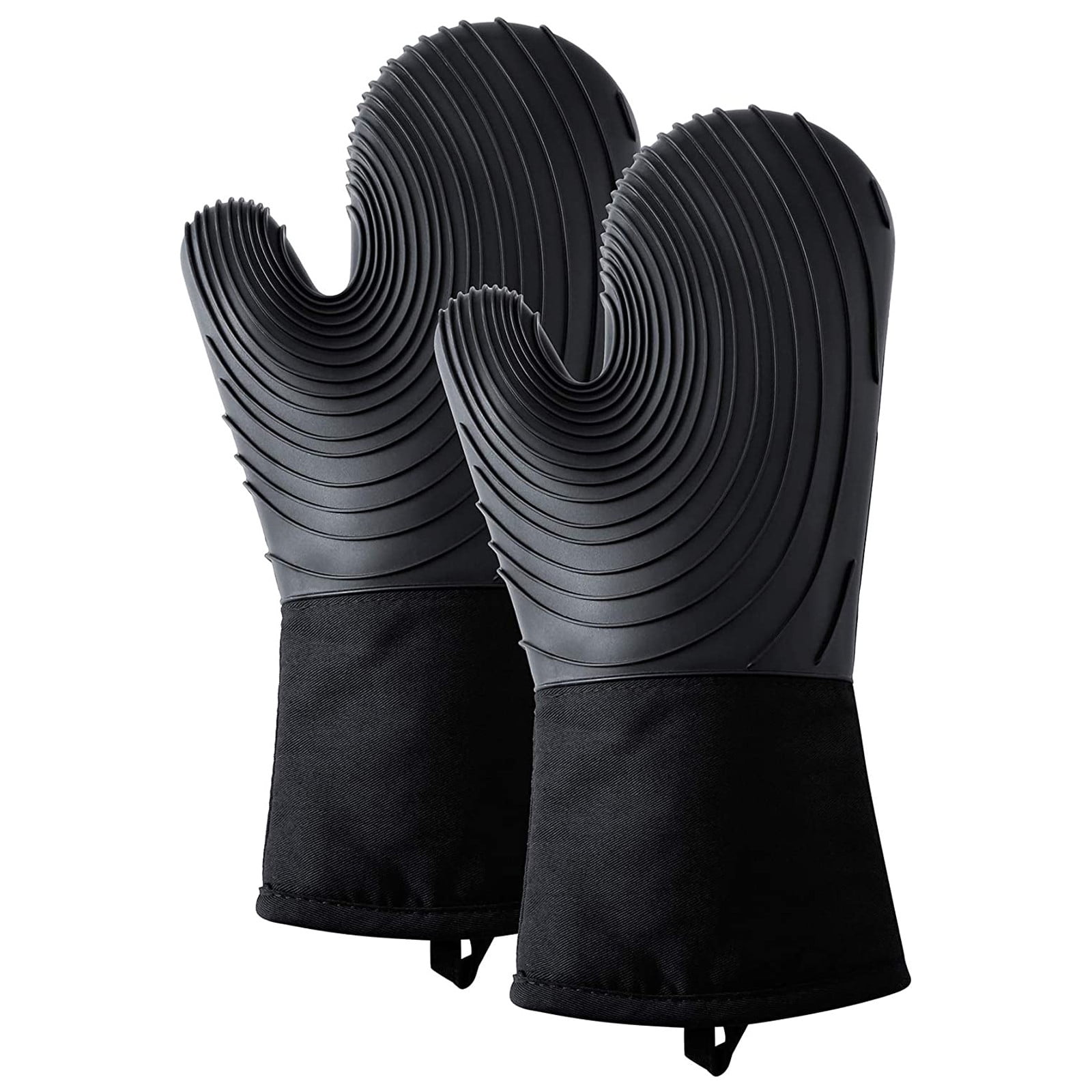 Vikakiooze Winter Gloves 1 Pair Silicone Oven Mitts Extra Long Flexible Oven  Gloves with Quilted Liner 