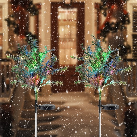 Vikakiooze Solar Christmas Decoration Light LED Christmas Tree Plug-in Light Outdoor Garden Decoration Light