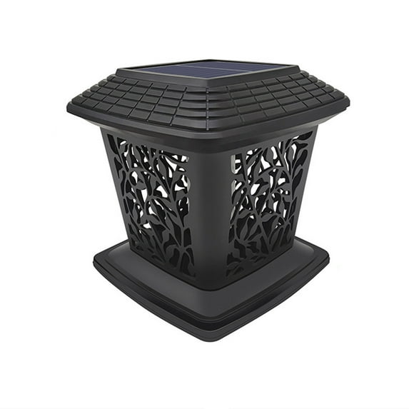 Vikakiooze Solar Powered Ground Lights, Solar Post Lights Outdoor Fence Cap Light for Posts Patio Garden Decoration White Lighting Black锛孡Ighting Solar Outdoor Post Cap Lights Light for Fence, Black