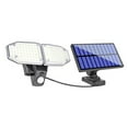 thumbnail image 1 of Vikakiooze Solar Wall Fence Lights Outdoor, Solar Wall Lamp, Three Head Lamp, Intelligent Dual Head Led/Cob Induction Street Lamp, Rotatable Household High Brightness Courtyard Lamp, Multicolour, 1 of 4