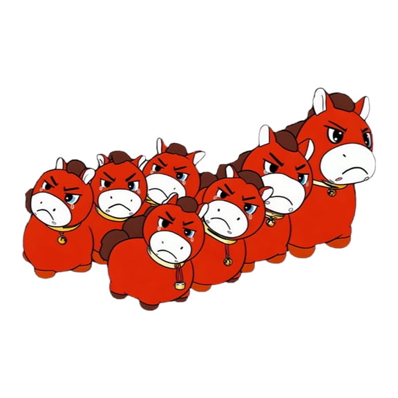 Vikakiooze Spring Festival Crying Horse Antistatic Sticker Removable Waterproof PVC Window Decoration Wall Sticker 24.4x15.7 Inch Home Decor, C