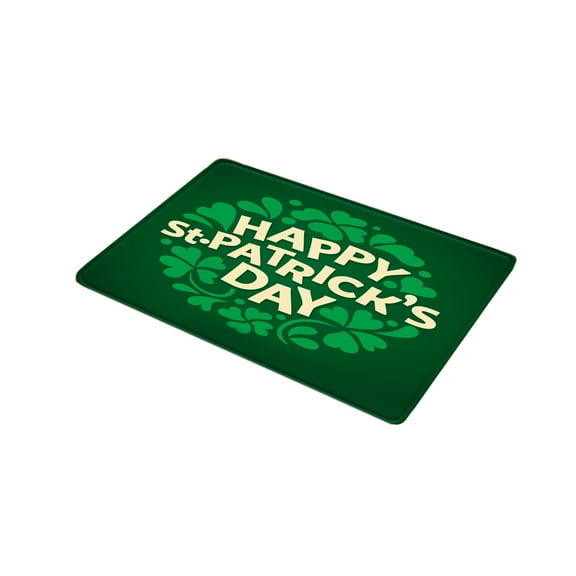 Vikakiooze St. Patrick's Day Door Mat - Front Door Mat - Bath Rug Super Absorbent Dry - Rubber Backing Non Slip Washable Bathroom Floor Mats -Green 16x24 IN