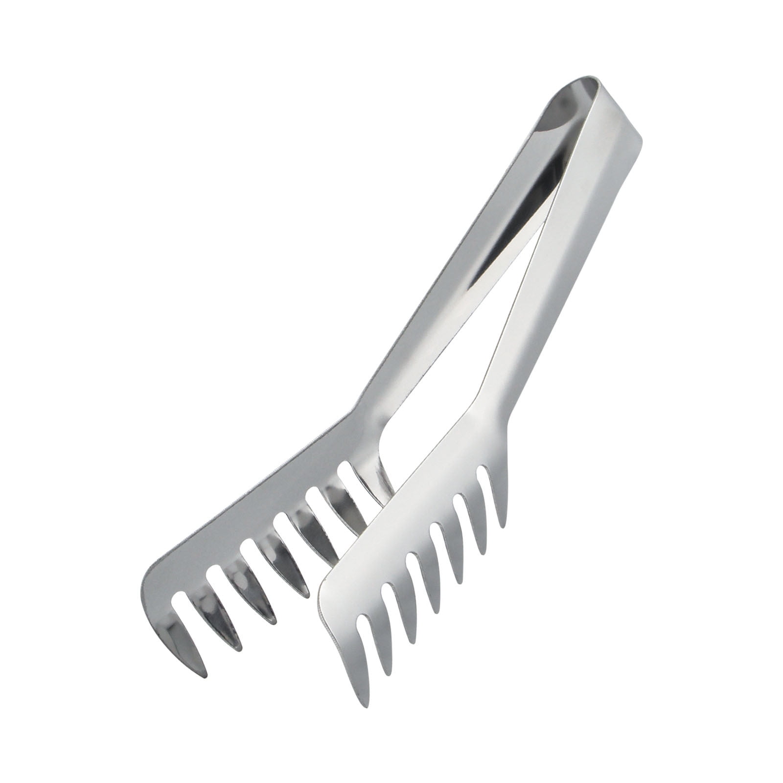 Vikakiooze Stainless Steel Pasta Tongs, Teethed Ends Design for