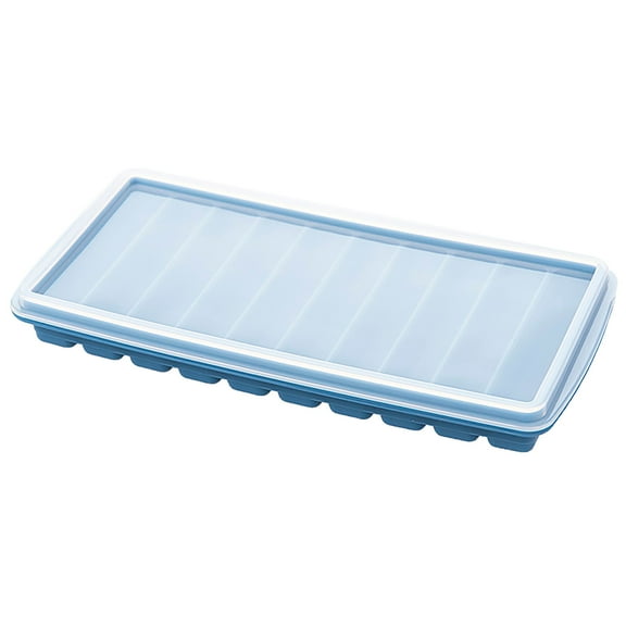 Vikakiooze Strip Shape Ice-Cube Maker Silicone Ice Tray Mold Storage Container With Cover