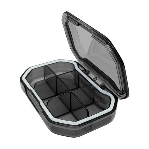 Vikakiooze Sturdy Waterproof Travel Size Tablet Box 6 Compartments Small Pharmaceutical Or Small Jewelry Mini Container Gray Blue Green