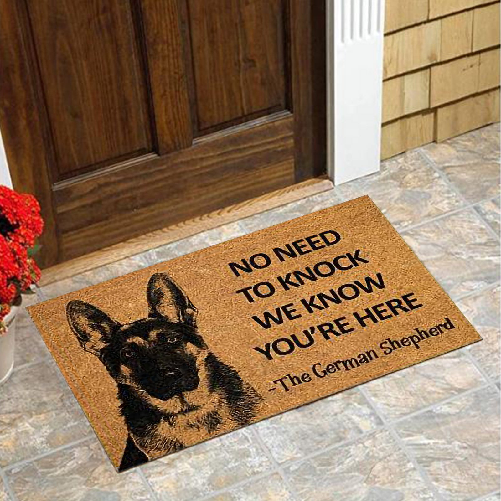 Vikakiooze The German Shepherds Door Mat,We Know You Are Here Dogs Door