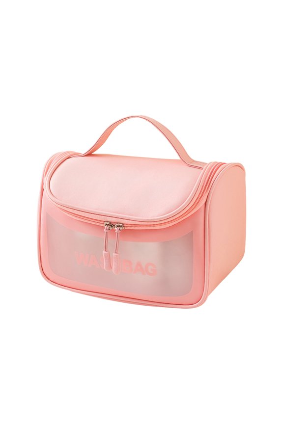 Translucent Waterproof , Set Frosted Translucent PVC With Zipper Handle Portable Bag, Hangable And Handy