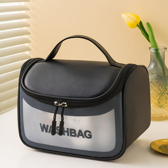 Vikakiooze Translucent Waterproof , Set Frosted Translucent PVC With Zipper Handle Portable Travel Bag, Hangable And Handy