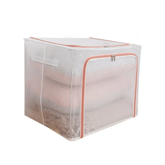 Vikakiooze 2023 Transparent Steel Frame Storage Box Nylon Mesh Foldable Storage Box