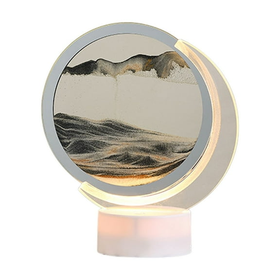 Vikakiooze USB Streaming Sand Painting Night Light, 3D Three-Dimensional Moon Painting, Decorative Home Gifts Bedside Ambient Sand Painting LED Table Lamp(5ML)