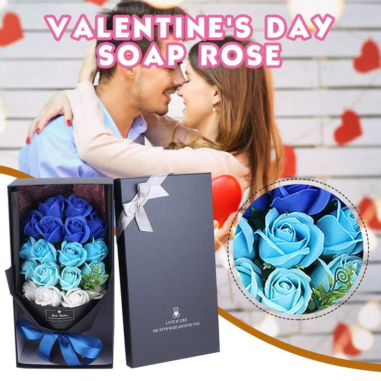Vikakiooze Valentine's Day Creative Gift 18 Soap Rose Bundle Gift Box Cross Border Mother's Day Birthday Gift Soap Bouquet, Size: One Size