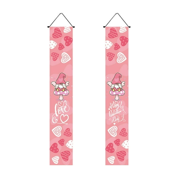 Vikakiooze Valentine's Day Banner Hanging Decorations For Outdoor Indoor Front Door Wedding Anniversary Decoration Flag Banner Party Supplies