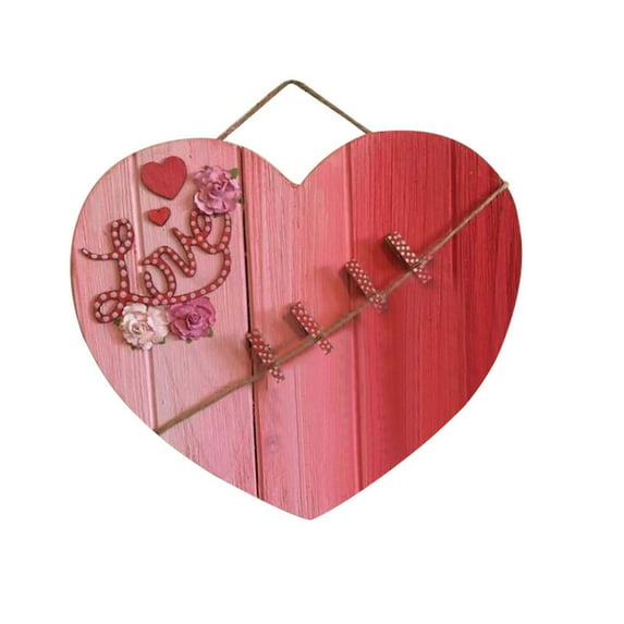 Vikakiooze Valentine's Day Felling Door Sign Wooden Pendant New Round Love Wall Decoration Wall Hanging Home Hanging Wooden Board