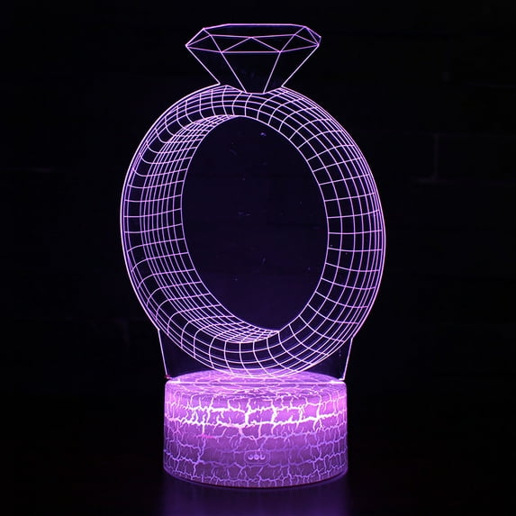 Vikakiooze Valentine's Day Gift 3D Night LED Colorful Gradient Remote Control Night Light