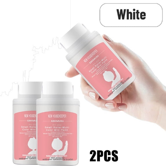 Vikakiooze Wall Mending Agent, 2Pc Small Roller Wall Patching Brush, 100Ml Wall Repair Paste Roller, for Diy Repair Removel Wall Advertisements Dirty Shoe Prints