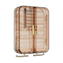 Vikakiooze Wall Mounted Jewelry Organizer No Punching Transparent Necklace Storage Hanging Box Cabine Bedroom Earring Ring Decor Display Rack Teen Birthday Gifts