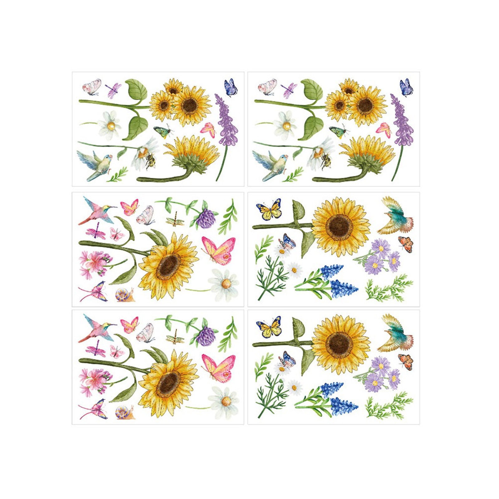 Vikakiooze Wall Stickers For Living Room, Colored Sunflower Window