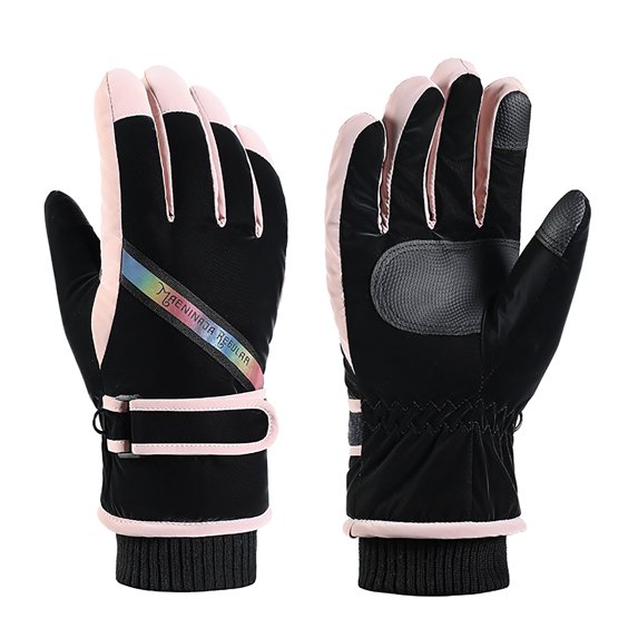 Vikakiooze Winter Gloves Children's Sports Gloves Warm Windproof Breathable-Adjustable For Boys And Girls Winter Woman