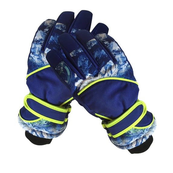 Vikakiooze Winter Gloves Winter Warm Ski Gloves For Children Wind And Water Resistant For Snowboarding Cold Weather Printing Touch-Screen Snow Gloves