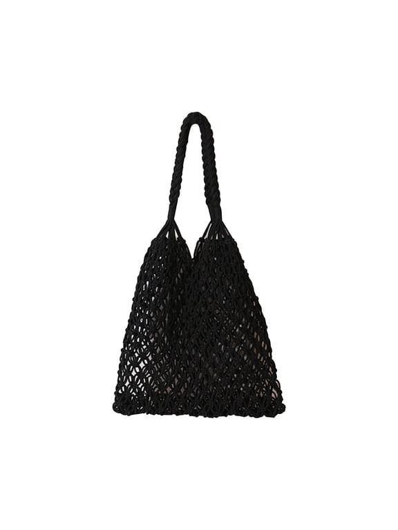 Women Straw Crochet Backpack Flap Drawstring Shoulders Bag Casual Beach Daypack Clutch Bag Straw Purse For Girls Summer Beach Crossbody