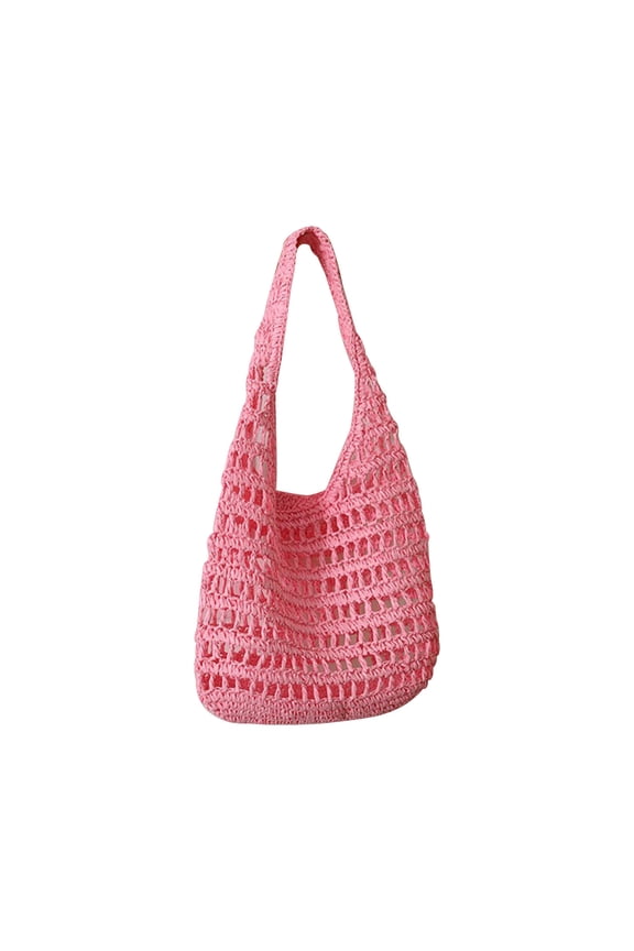 Women Straw Crochet Backpack Flap Drawstring Shoulders Bag Casual Beach Daypack Clutch Bag Straw Purse For Girls Summer Beach Crossbody