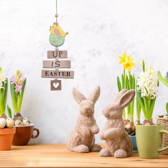 Vikakiooze Wooden Letter Easter Bunny Decorative Letter Pendant HOME Letter Spring Pendant