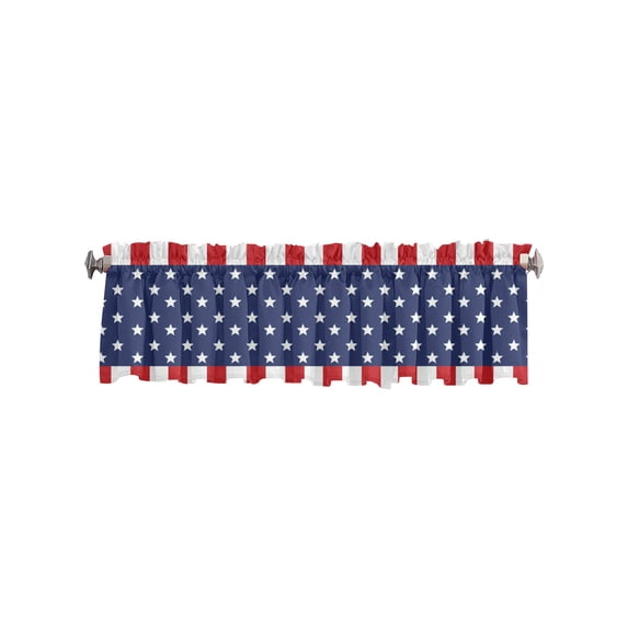 Vikakiooze blackout Curtains Living Room Curtains, American Flag Pattern With Stars And Translucent Stripes, For Windows, Eyelets